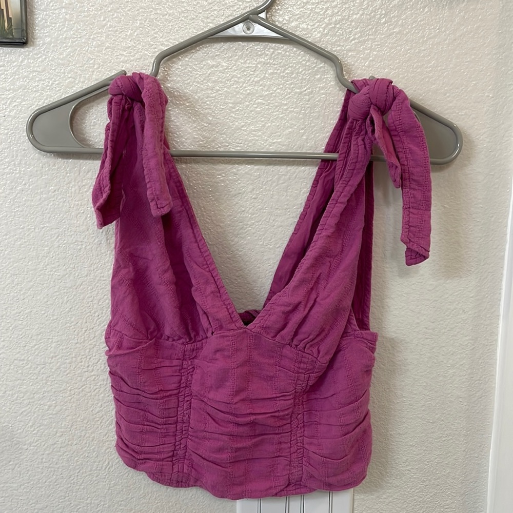 Free People Shoulder Bow Top